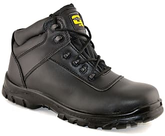 Grafters Black Leather Padded Collar Steel Toe Safety Mens Work Boot UK 6-15 