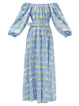 Bernadette Bobby Off-the-shoulder Daisy-print Maxi Dress - Womens - Blue Print