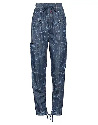 Womens Tapered/Carrot Pants Elegant Pocket High Waist Navy Blue S 