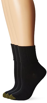 Gold Toe Womens Bermuda Socks, 3-Pairs, Black, Medium