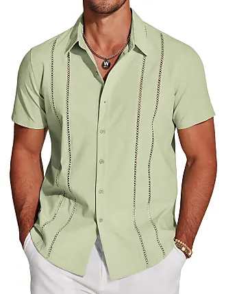 Green Coofandy Summer Shirts for Men