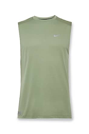 Nike Men's Dri-Fit Run Division Rise 365 Running Tank Top, Medium, Oil Green