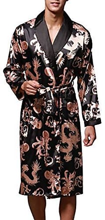 Sidiou Group Robe de Chambre Kimono Homme Peignoir Satin Robe Kimono Manche Longue Sortie de Bain Vêtements de Nuit Hommes