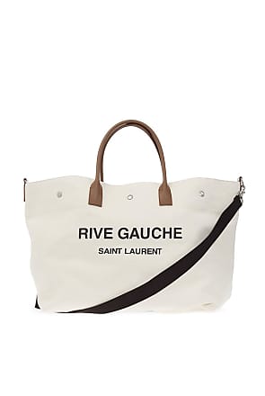 Saint Laurent Rive Gauche Maxi Canvas Tote Bag in White for Men