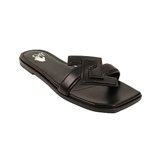 Off-White Black Leather Meteor Flat Slides Size 39 Off-White