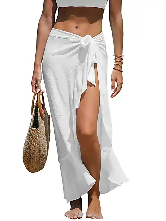 Women's White Sleeveless Tassel Hem Spaghetti Straps Swimsuit Cover Up -  Cupshe, One Size-One Size-White