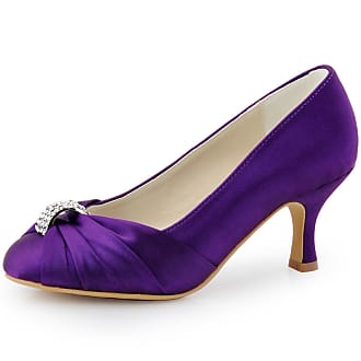 purple court shoes mid heel