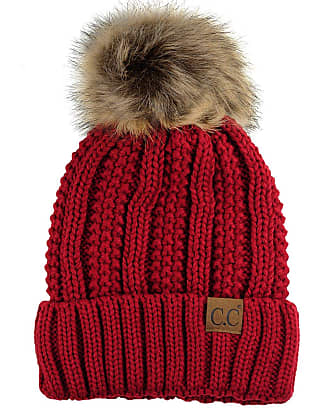 Fur Pom Pom Fleece Lined Beanie, Pom Pom Hat, Knit Beanie, Women Winter Hat,  Chunky Hat, Knit Beanie Hat Chunky, Beanie, Fur Pompom Hat, Hat -   Canada