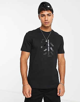 Calvin Klein triple large logo t-shirt in black