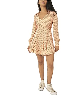 Free People It Takes Two Long Sleeve Mini Dress Ivory Combo MD (Womens 8-10)