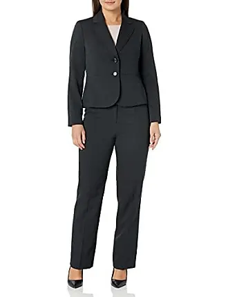 Le Suit Pant Suit Size 8 Womens Black Cinched waist jacket EUC-no