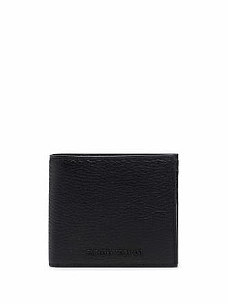 GIORGIO ARMANI Bifold Saffiano Leather Money Clip Wallet - Black