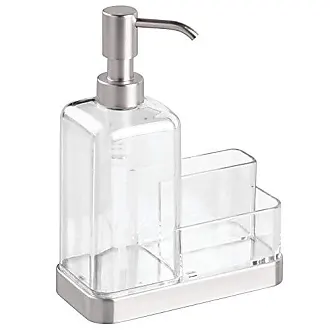 OGGI Square Glass Soap Dispenser - 13oz, Heavy Glass, Rustproof Pump -  Ideal Hand Soap Dispenser, Bathroom Soap Dispenser, Kitchen Dish Soap