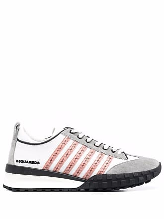 DSquared² Run Sneakers In Suede And Gray And Pink Fabric in White