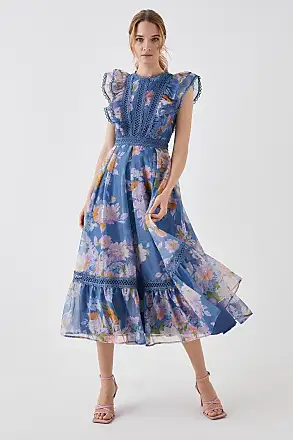 Coast Organza Floral Placement Lace Trim Midi Dress from £149.00 - on  Stylight