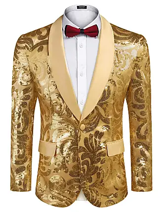Buy Shiny Metallic Party Gold Silver Suit Costumes for Men - Complete Suit  with Jacket, Pants and Tie Online at desertcartINDIA