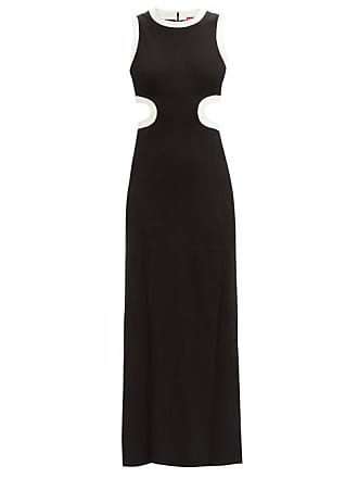 Staud Dolce Cutout Jersey Maxi Dress - Womens - Black White