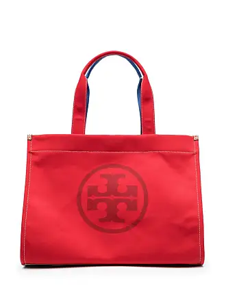 Tory Burch Fleming Soft Raffia Bucket Bag In Red