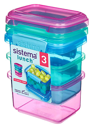 Sistema Large Food Storage Container with Lid for Lunch, Meal Prep, and  Leftovers, Dishwasher Safe, 236oz, Clear/Blue