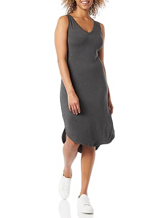 Daily Ritual Womens Jersey Standard-Fit Sleeveless V-Neck Midi Dress, Charcoal Heather, XX-Large