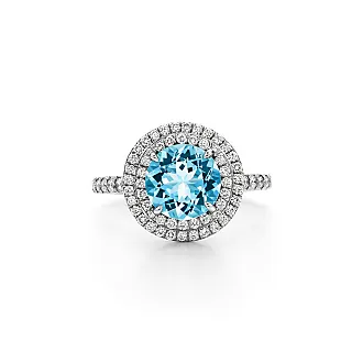 Elsa Peretti® Wave single-row diamond ring in platinum.