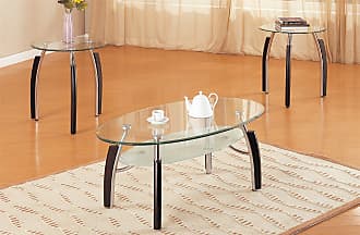 profurni Coffee Table Simple Modern Transparent 8 mm Tempered Glass Living Room Fashion Side Table End Table Size 100 55 43cm