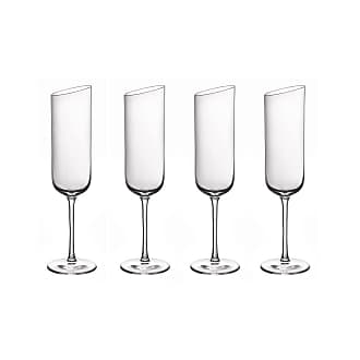 Villeroy & Boch New Moon Set, 4 Pieces, Elegant, Modern Sloping Champagne,  Crystal Glass, Transparent, Dishwasher Safe,170 Milliliters