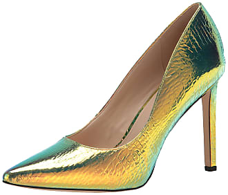 CR Kitana Black & Yellow Knit Pointy Toe Pump 4.25 High Heel Shoes Size 6 