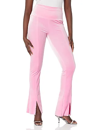 Pink Spat high-rise slit-hem velvet leggings, Norma Kamali