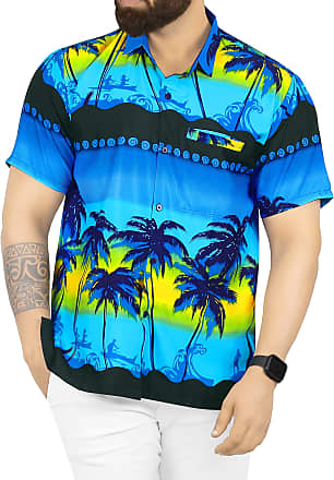 LA LEELA Women's Plus Size Hawaiian Shirt Beach Aloha Party Camp