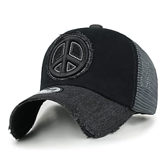 ililily Star Embroidery Black White Trucker Hat Adjustable Cotton Baseball Cap 