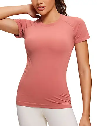  Womens Seamless Workout Tops Breathable Short Sleeve Gym  Shirts Running Yoga Athletic T-Shirts Briar Rose X-Small