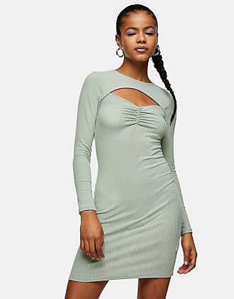 topshop grey ribbed dress