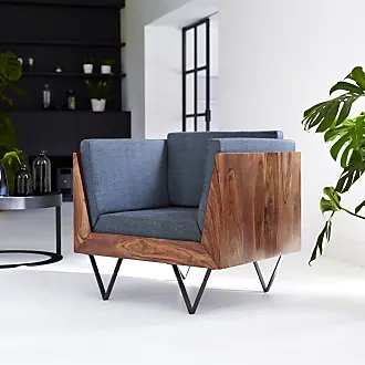Sgabello alto in metallo nero e legno - Sedute soggiorno - Tikamoon