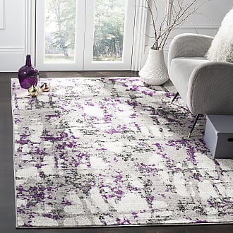 Aoonee Soft Coral Velvet Washable Area Rug 60x39 in Purple Abstract Flower Design Non-Skid Carpet Home Decor for Bedroom Living Room 