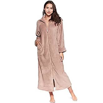 VEKDONE Women Hooded Bathrobe Fuzzy Fleece Robe Sherpa-Lined Spa Robe Dressing Gown Housecoat Full Length Plus Size 