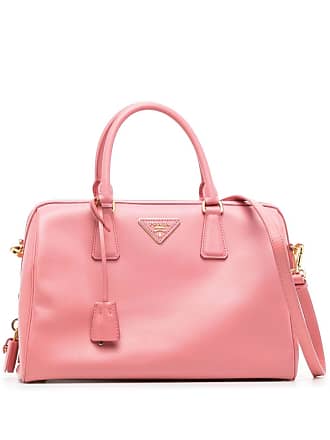 Prada Small Saffiano Lux Promenade Shoulder Bag - Pink Handle Bags