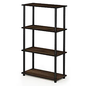 Furinno Turn-N-Tube 5 Tier Wide Shoe Rack, Americano, Stainless Steel Tubes