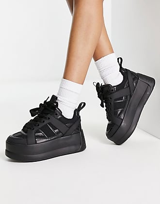 Sneakers alte bianche e nere con suola spessa Asos Donna Scarpe Sneakers Sneakers alte 