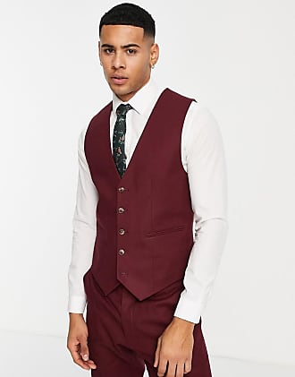 Men's Vertical stripes Tuxedo Vest Waistcoat & 2.5 Skinny Slim Tie Mocca Brown 