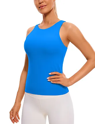 Women's Scoop Neck Tight Sport Camisole With Shelf Bra Racerback Yoga Tank  Top