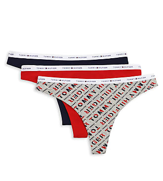 size M Navy/Grey/Red TOMMY HILFIGER 3pk Women's HIPSTER Briefs Knickers