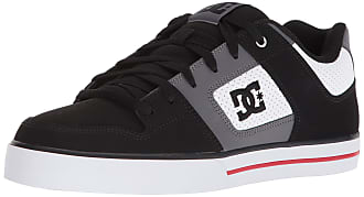 DC Mens Pure Casual Low Top Skate Shoe, White/Black/red, 11.5 D US