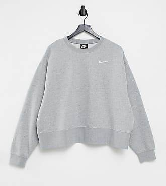 nike mini swoosh oversized boxy sweatshirt in purple