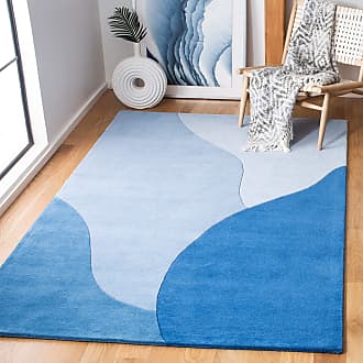 Ivory Safavieh Kids Collection SFK390A Handmade Butterfly Wool Accent Rug Blue 2' x 3' 