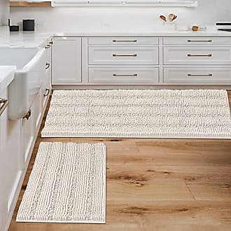 Extra Thick Chenille Striped Pattern Bath Rugs for Bathroom Non Slip - Soft  Plush Shaggy Bath Mats for Bathroom Floor, Indoor Mats Rugs for