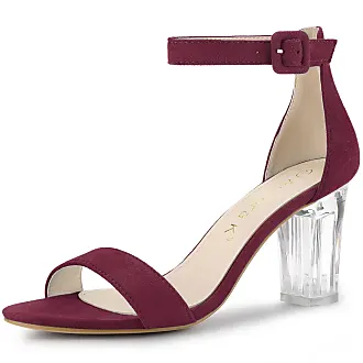 Burgundy store clear heels