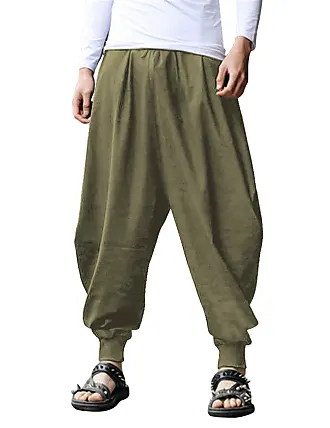  Mens Lightweight Loose Yoga Pants Elastic Waist Modal Yoga  Harem Pants Navy XXL