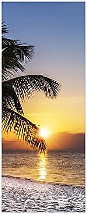 Wallario selbstklebendes Poster 80 x 200 cm Sonnenuntergang Strand Meer Düne