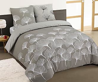 Vision - Parure de lit Réversible Ginko - Set de Housse de Couette 140x200  cm avec 1 taie d'oreiller pour lit 1 Personne - 100% Coton : :  Cuisine et Maison